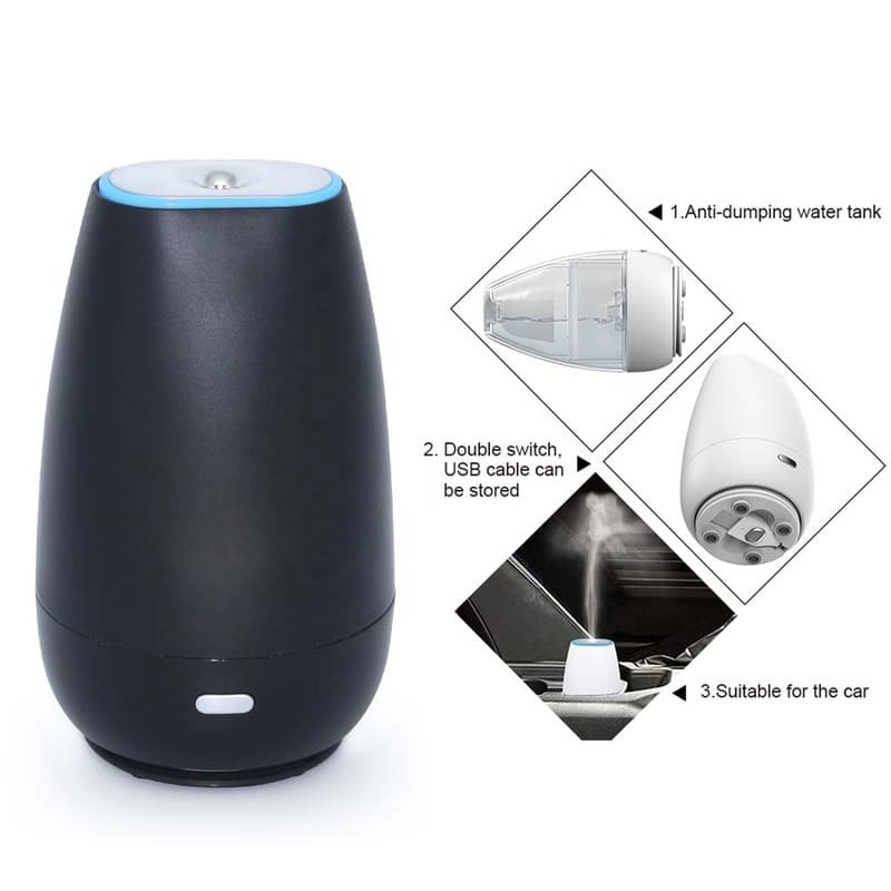 Автодиффузер Увлажнитель Ароматерапия Эфирные масла Диффузер USB Cool Mist Мини портативный диффузер